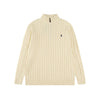 Ralph Lauren High-Density Embroidered Half-Turtleneck Cable Knit Sweater