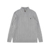 Ralph Lauren High-Density Embroidered Half-Turtleneck Cable Knit Sweater