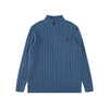 Ralph Lauren High-Density Embroidered Half-Turtleneck Cable Knit Sweater