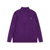 Ralph Lauren High-Density Embroidered Half-Turtleneck Cable Knit Sweater