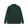 Ralph Lauren High-Density Embroidered Half-Turtleneck Cable Knit Sweater