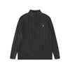 Ralph Lauren High-Density Embroidered Half-Turtleneck Cable Knit Sweater