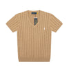 Ralph Lauren V-Neck Cable Knit Short Sleeve Sweater – DS029