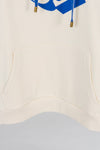LV Çiçek Desenli Mavi Kordonlu Kapüşonlu Sweatshirt