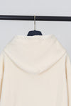 LV Çiçek Desenli Mavi Kordonlu Kapüşonlu Sweatshirt