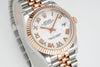 Datejust 31 mm White Roman Dial | Rose Gold Two-Tone Jubilee ETA