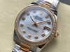 Datejust 31 mm White Mother of Pearl Diamond Dial | Everose Two-Tone Oyster | Diamond Bezel | ETA 2688