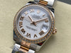 Datejust 31 mm White Roman Dial | Everose Two-Tone Oyster | Diamond Bezel | ETA 2688