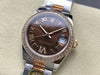Datejust 31 mm Chocolate Roman Dial | Everose Two-Tone Oyster | Diamond Bezel | ETA 2688