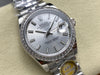 Datejust 31 mm Silver Baton Dial | Steel Jubilee | Diamond Bezel | ETA 2688