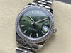 Datejust 31 mm Green Baton Dial | Steel Jubilee | Diamond Bezel | ETA 2688