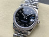 Datejust 31 mm Black Roman Dial | Steel Jubilee | Diamond Bezel | ETA 2688