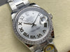 Datejust 31 mm Silver Roman Dial | Steel Oyster | Diamond Bezel | ETA 2688