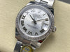 Datejust 31 mm Silver Roman Dial | Steel Oyster | Diamond Bezel | ETA 2688