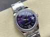 Datejust 31 mm Purple Roman Dial | Steel Oyster | Diamond Bezel | ETA 2688